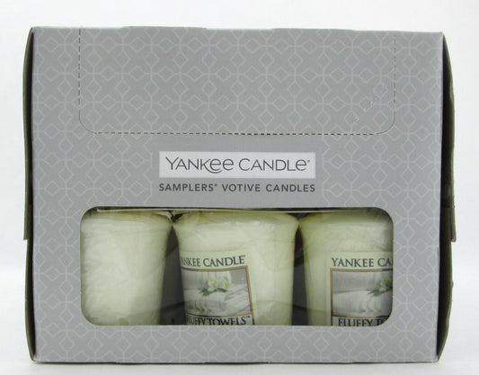Yankee Candle Fluffy Towels Scent Lot of 18 Votive Candles. Brand new in Box.