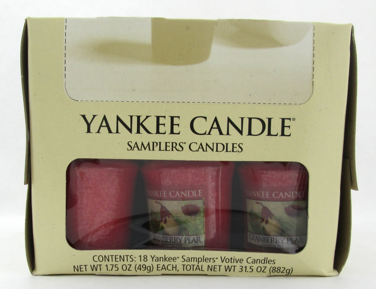 Yankee Candle Cranberry Pear Scent Lot of 18 Votive Candles. Brand new in Box.