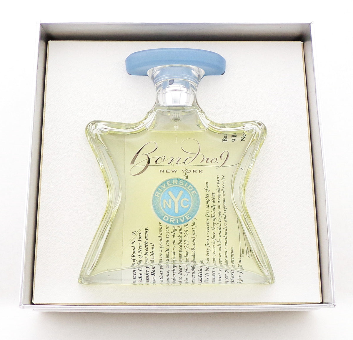 Bond No. 9 Riverside Drive 3.3 oz. Eau de Parfum Spray for Men. New Box