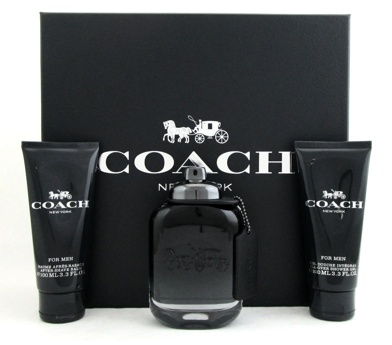 Coach New York Men's Gift Set: 3.3oz.EDT Spr+3.3oz.A/Sh/Balm&Sh/Gel. Brand New.