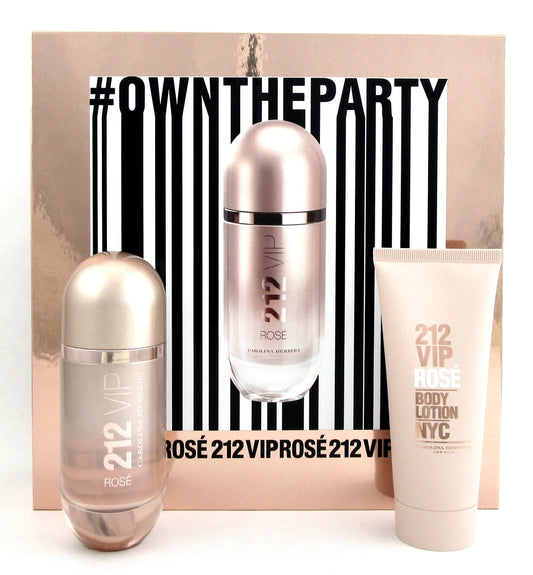 212 VIP ROSE by Carolina Herrera 2.7 oz EDP Spray + 3.4 oz Body Lotion. New SET
