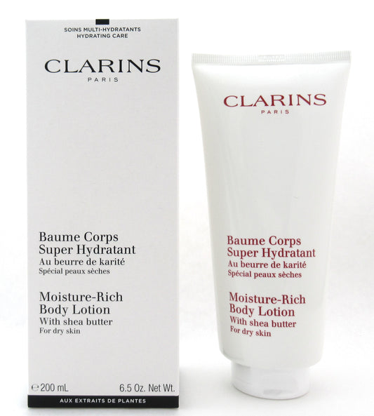 Clarins Moisture Rich Body Lotion with Shea Butter Dry Skin 6.5 oz. New Tester