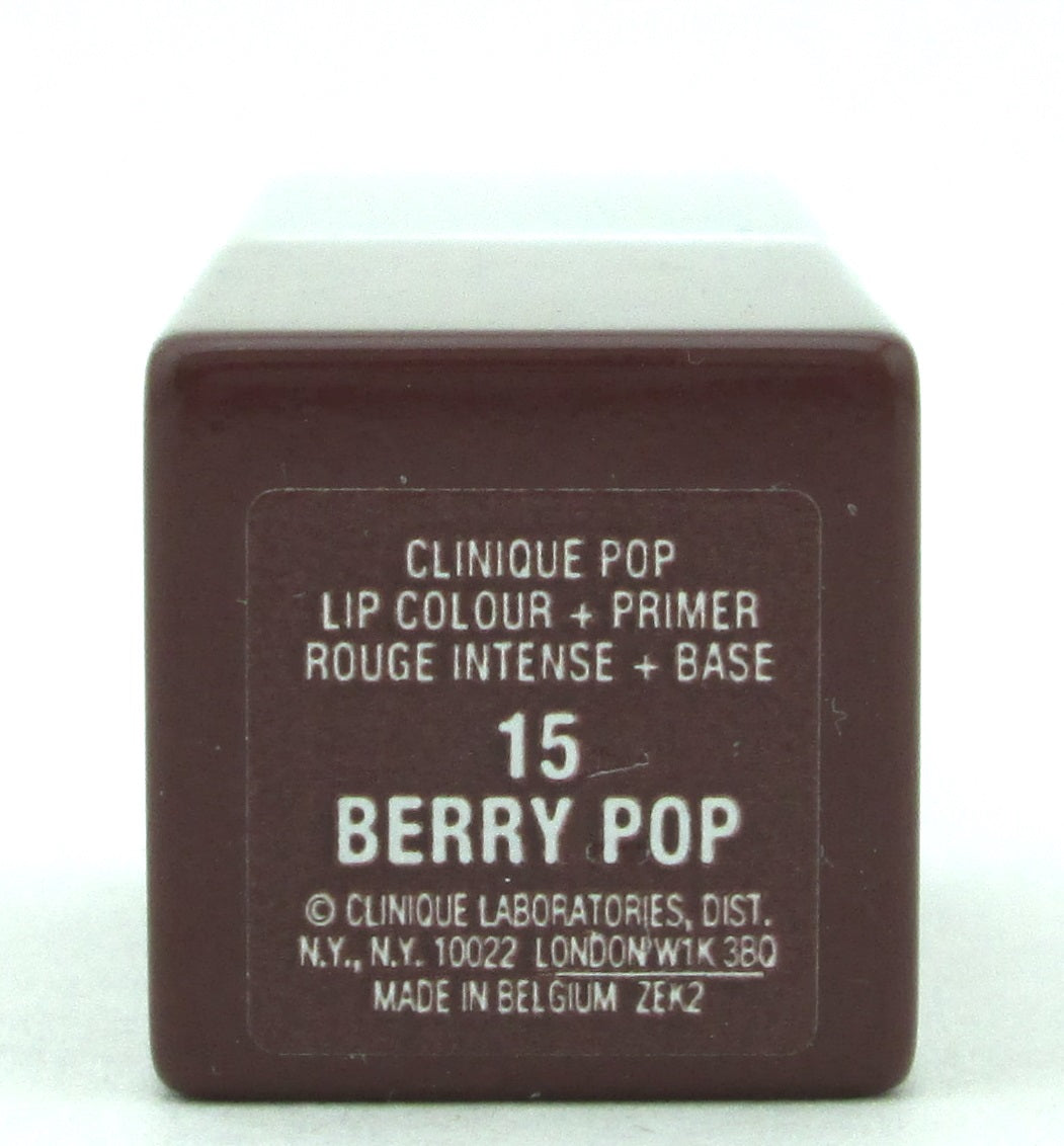 Clinique Pop Lip Colour + Primer # 15 Berry Pop Lip Color New NO BOX