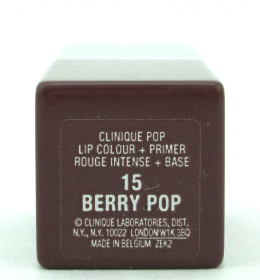 Clinique Pop Lip Colour + Primer # 15 Berry Pop Lip Color New NO BOX