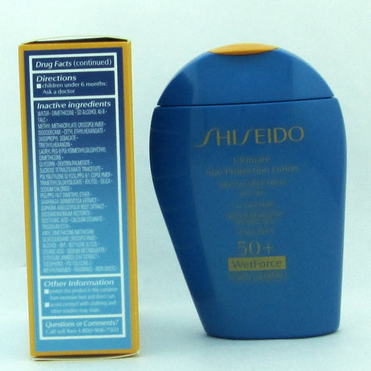 Shiseido Ultimate Sun Protection Lotion SPF 50+ Wet Force Turns Invisible Broad Spectrum SPF 50+ For Face/Body 100 ml./ 3.3 oz. NIB