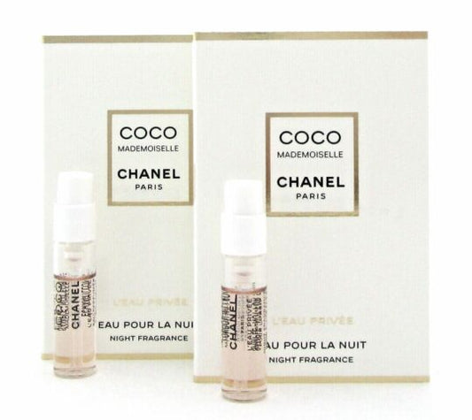 CHANEL Coco Mademoiselle 1.5 ml. L'eau Privee Spray Vials New with Card Lot of 2