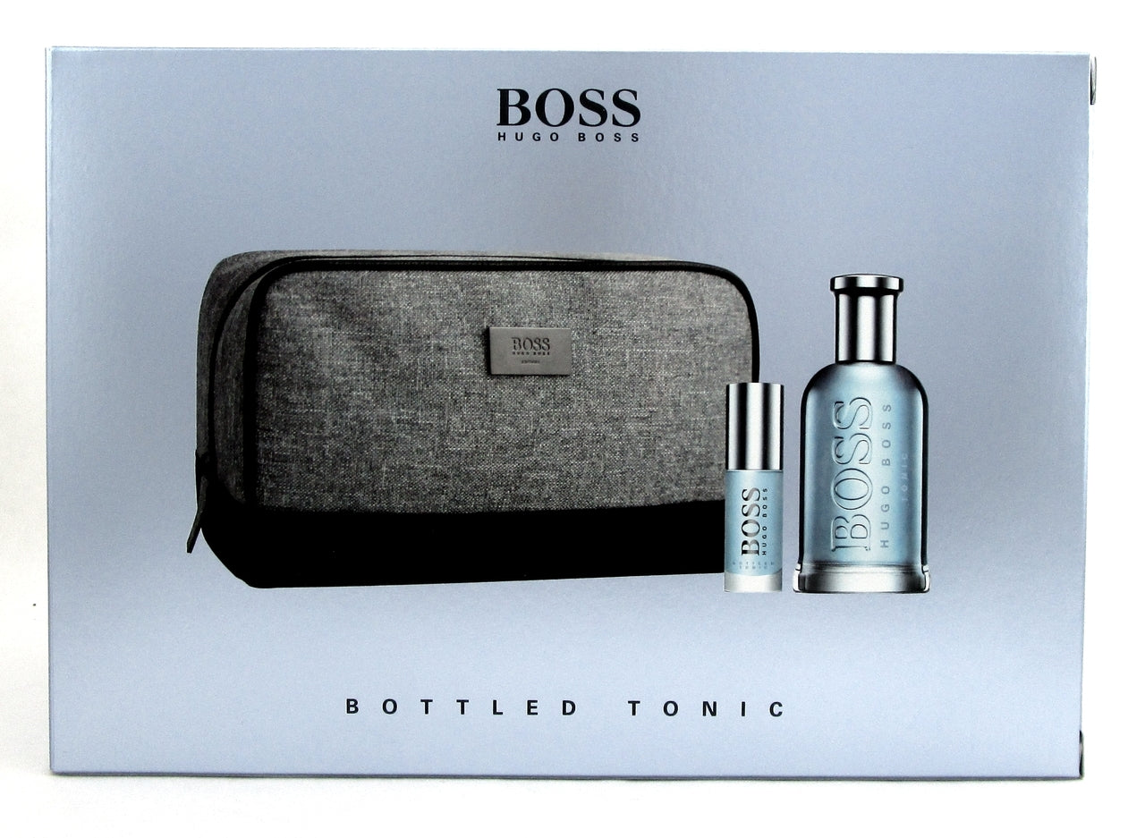 Hugo Boss Bottled Tonic Cologne 3.3 oz.+ 8 ml. EDT Spray + Bag. Brand New Set.