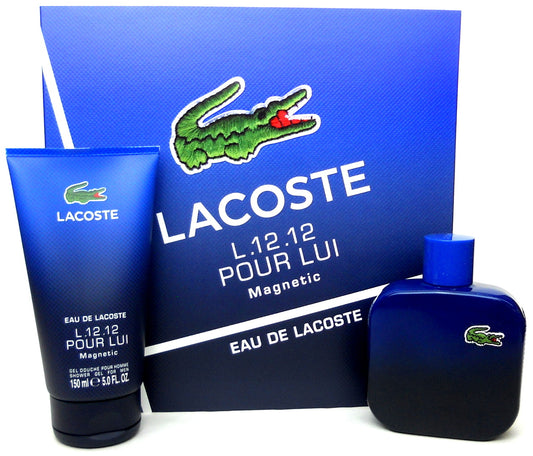 Lacoste Eau De Lacoste L.12.12 Pour Lui Magnetic 3.3 oz.Eau De Toilette Spray + 5.0 oz.Sh/Gel. New Set.