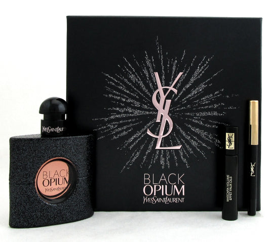 Black Opium by Yves Saint Laurent 1.6 oz EDP 3 PC.Set for Women. New in Hard Box