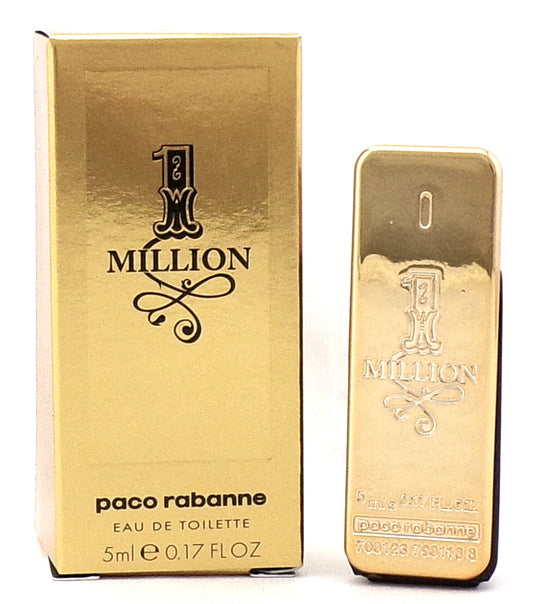 Paco Rabanne 1 Million 0.17 oz./ 5 ml. EDT Mini Bottle SPLASH. New in Box.