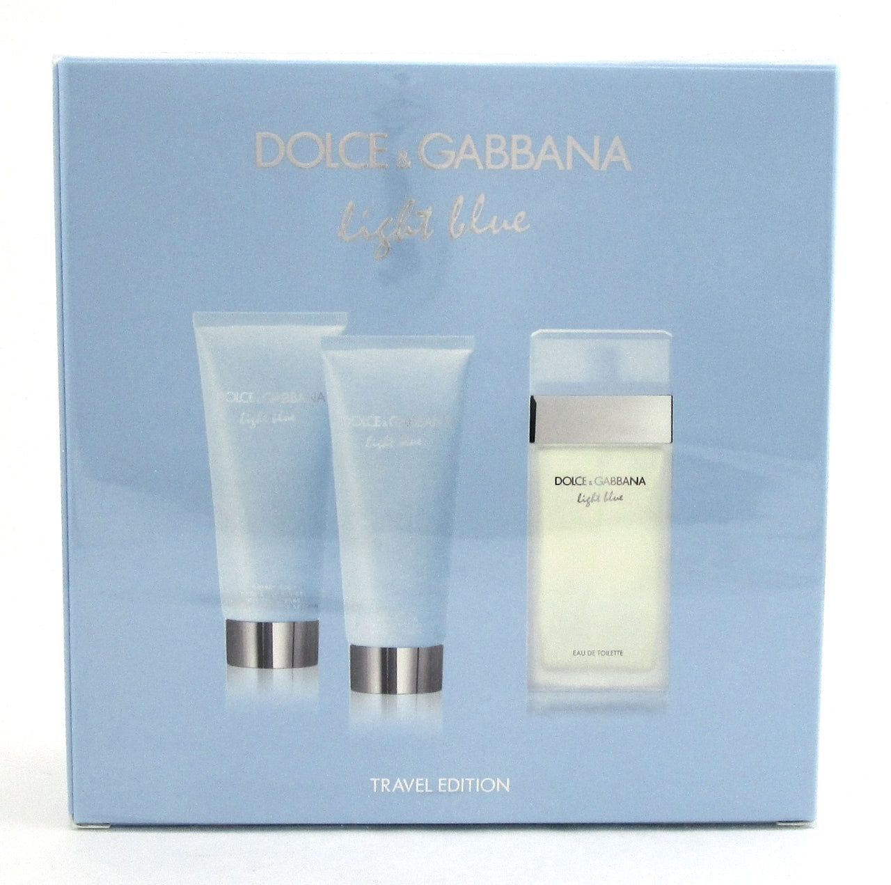 Light Blue by Dolce&Gabbana 3 Pcs Set Women:3.3 oz.EDT Spray+3.3oz.B/L&S/Gel NEW