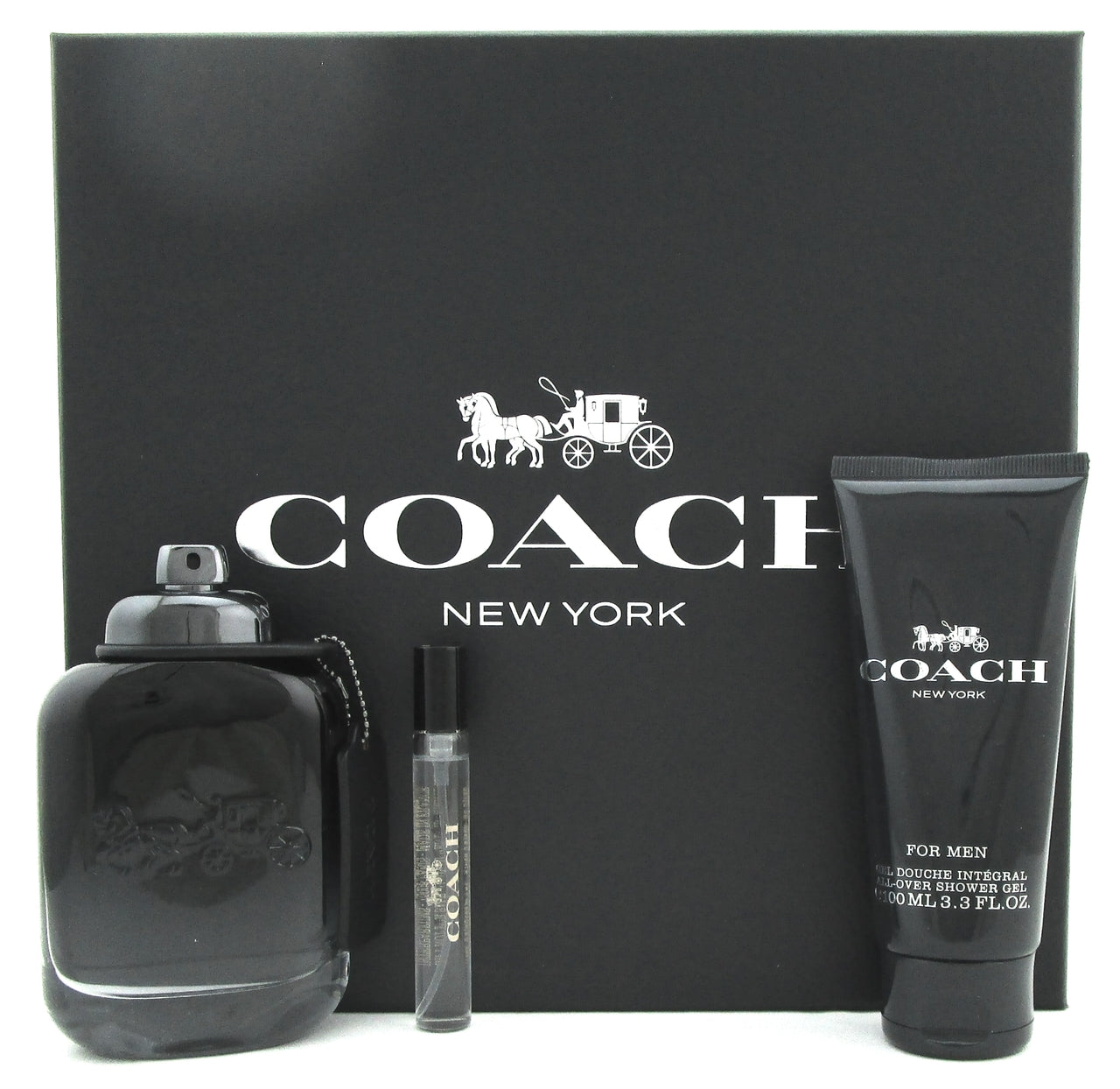 Coach New York for Men by Coach 3.3 oz. EDT Spray + 7.5 ml. EDT Travel Spray + 3.3 oz. All Over Shower Gel. New Set
