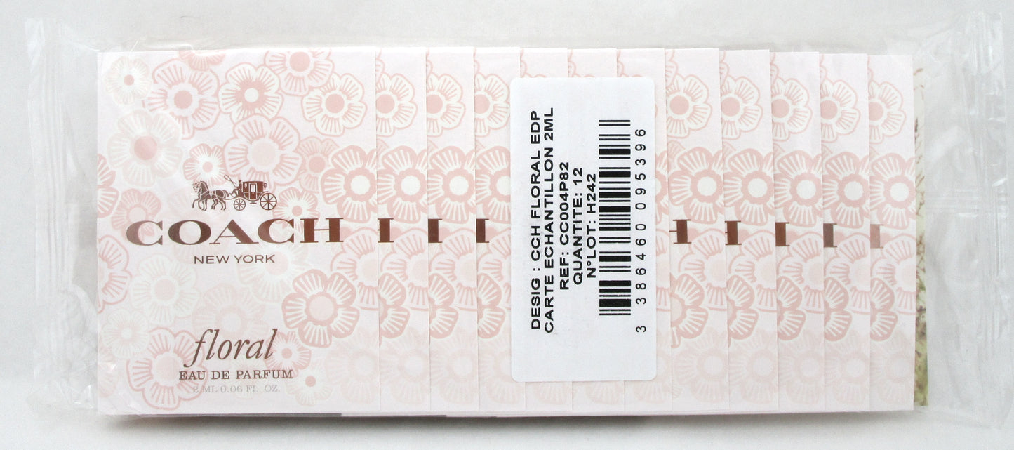 Coach New York Floral Eau De Parfum Spray Sample 2 ml.Each. LOT of 12. Sealed.