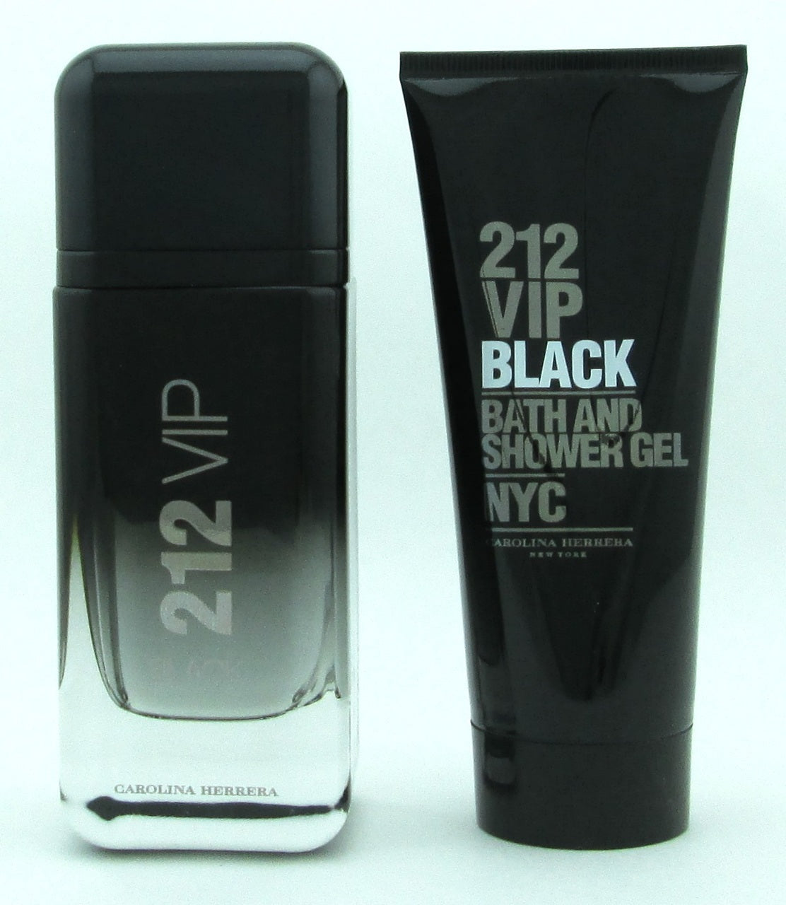 212 VIP BLACK MEN by Carolina Herrera Set: Eau De Parfum Spray 3.4 oz + Shower Gel 3.4 oz.