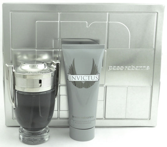 Invictus by Paco Rabanne 3.4 oz.EDT Spray + 3.4 oz.A/O/SH. New Set. Comes in metal box.