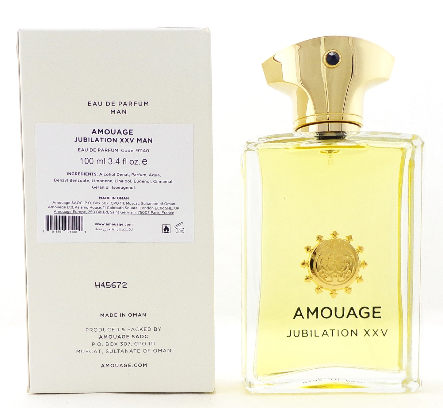 Jubilation XXV by Amouage  3.4 oz. Eau de Parfum Spray for Men. New Tester