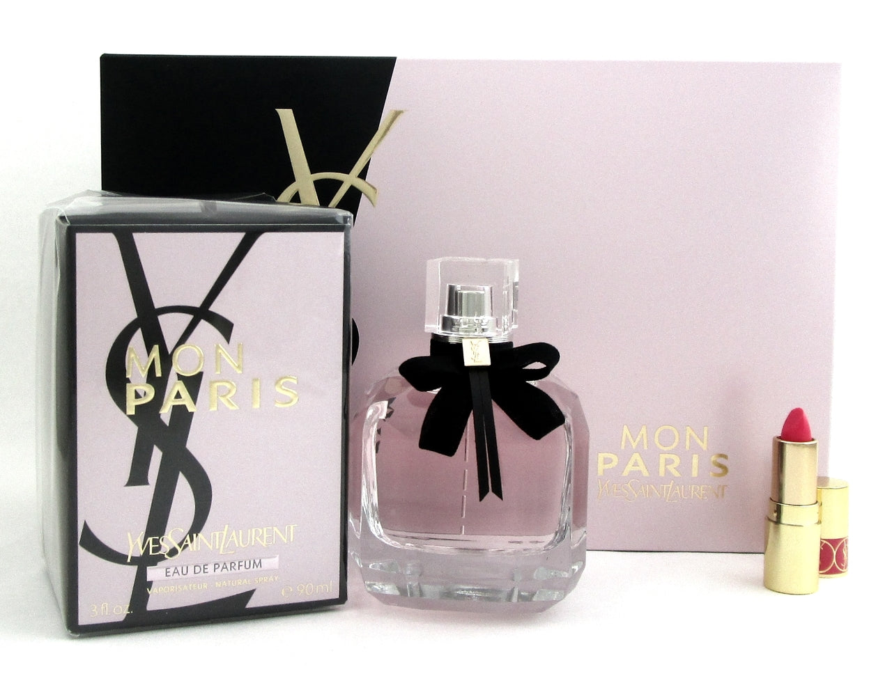 Mon Paris by Yves Saint Laurent 3oz.EDP Spray 3Pcs Gift Set Women.NEW Damaged Box