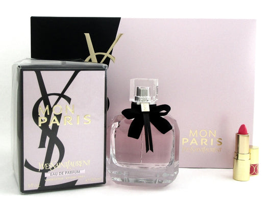 Mon Paris by Yves Saint Laurent 3oz.EDP Spray 3Pcs Gift Set Women.NEW Damaged Box