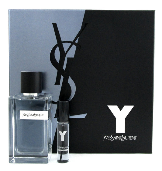 Y by Yves Saint Laurent 2 Pcs Gift Set for Men: Eau de Toilette Spray 3.3oz+10ml