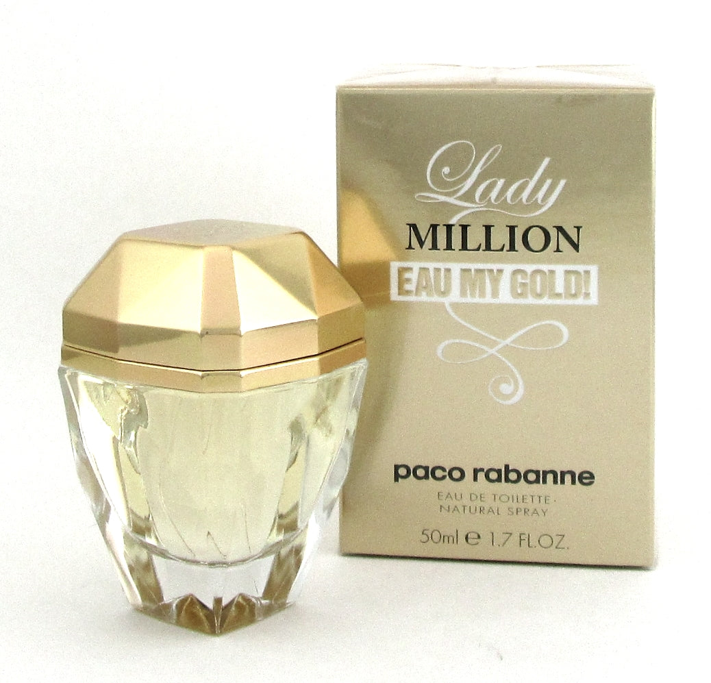 Lady Million Eau My Gold! by Paco Rabanne 1.7 oz. EDT Spray Women NEW Damag. Box