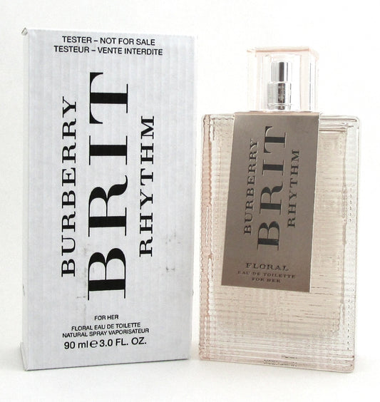 Burberry BRIT RHYTHM FLORAL 3.0 oz. EDT Spray for Women. New Tester with Cap.