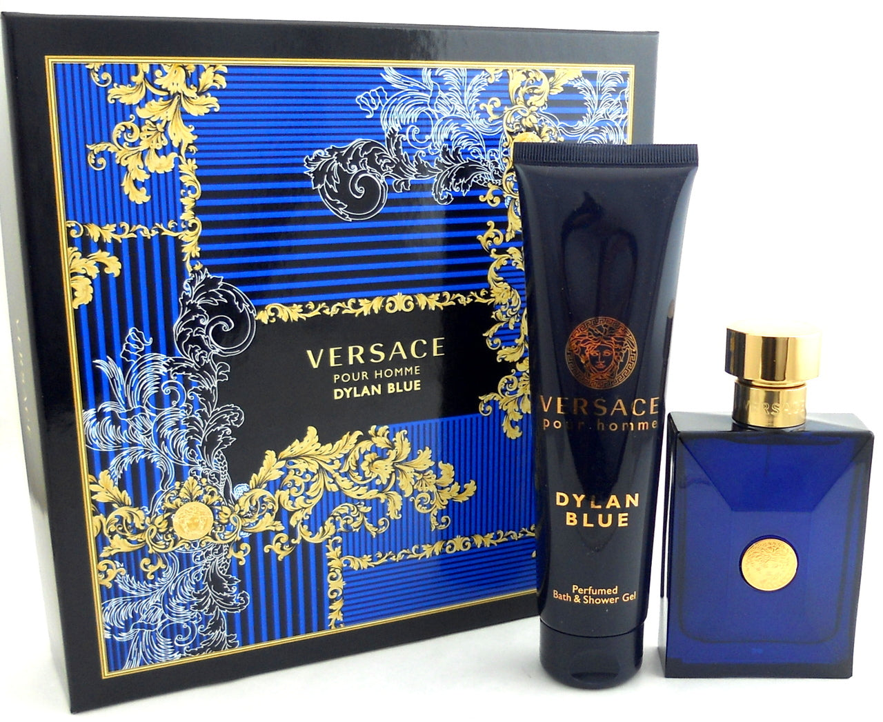 Versace pour homme Dylan Blue Cologne 3.4 oz.EDT Spray + 5.0 oz. Shower Gel .Set for Men.