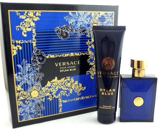 Versace pour homme Dylan Blue Cologne 3.4 oz.EDT Spray + 5.0 oz. Shower Gel .Set for Men.