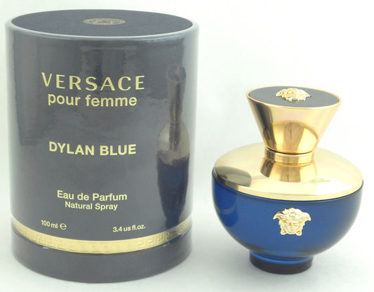 Versace Dylan Blue Pour Femme Perfume 3.4 oz. EDP Spray. Damaged Box. Sealed.