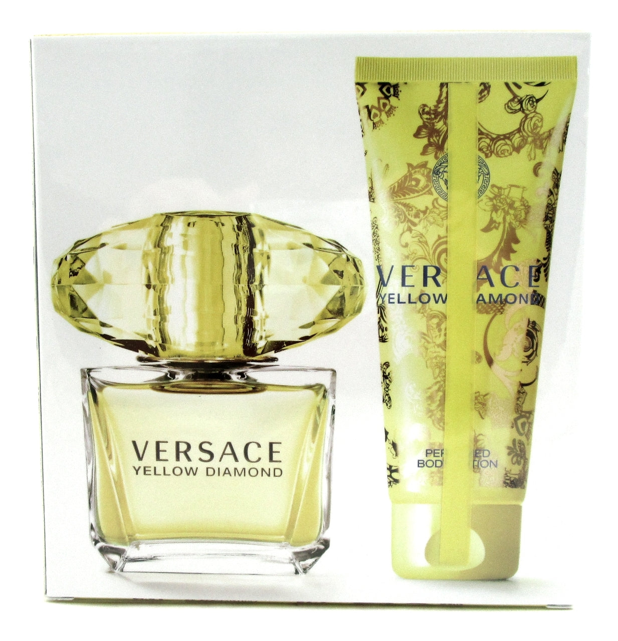 Versace Yellow Diamond Set for Women:3.0 oz.EDT+ 3.4 oz.Lotion.New in Damaged Box