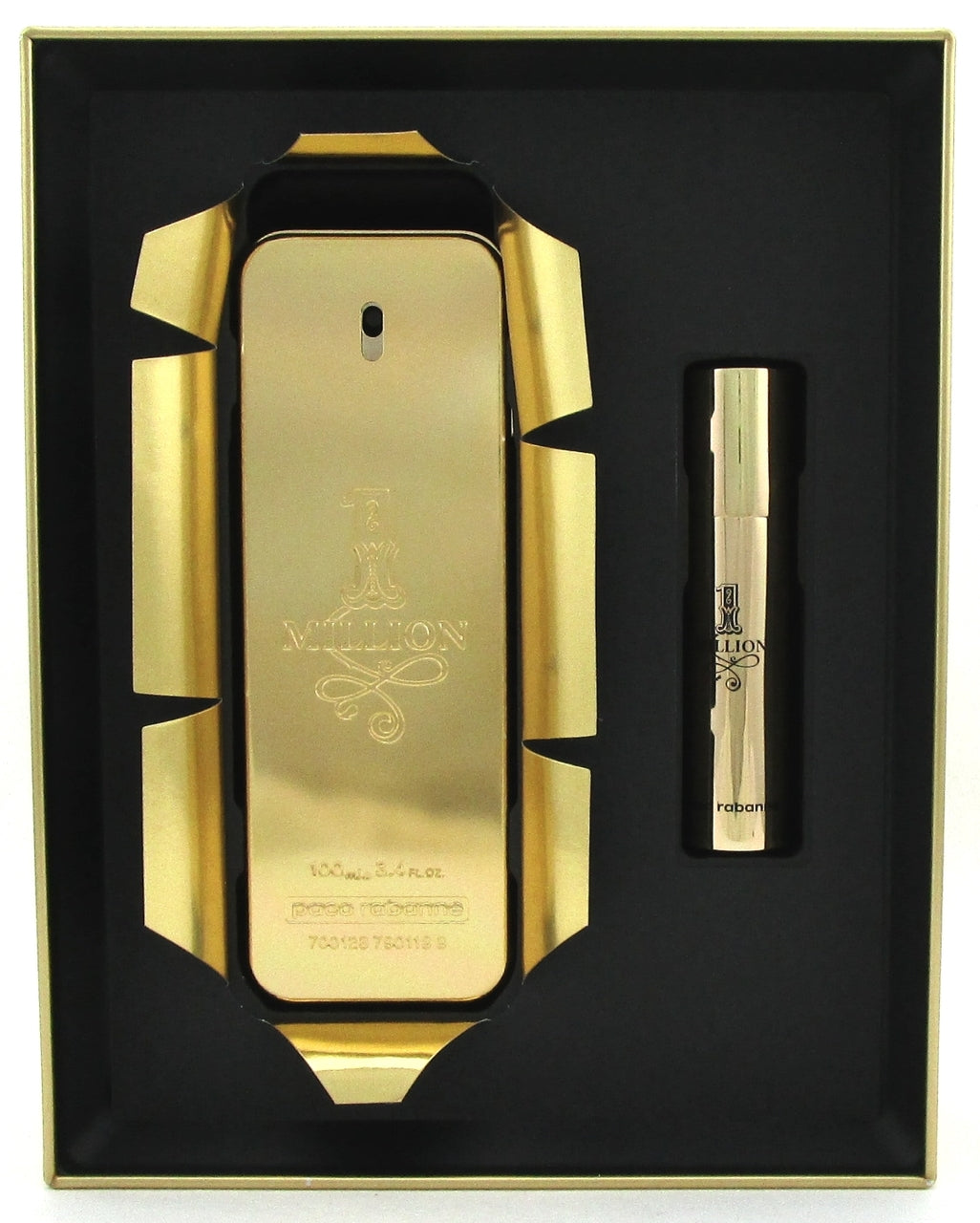 1 Million Cologne by Paco Rabanne: 3.4oz.+10ml. EDT Spray. New Set in Metal Box.