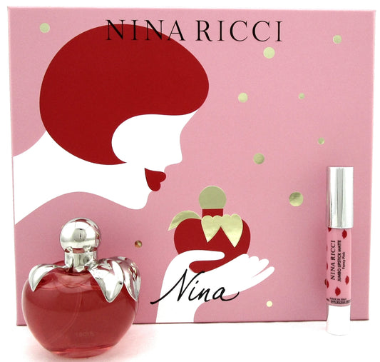 Nina by Nina Ricci 2Pc Gift Set: 2.7 oz.EDT Spray+2.5 g. Pink Lipstick. New Set.