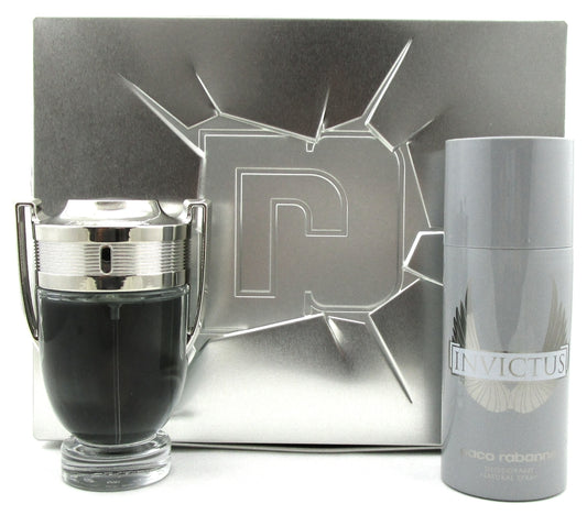 Invictus by Paco Rabanne Set for Men: 3.4oz. EDT Spray + 5.1oz. Deo.Spray. NEW.