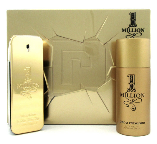 1 Million Cologne by Paco Rabanne SET: 3.4oz. EDT+ 5.1oz. Deo. New in Metal Box.