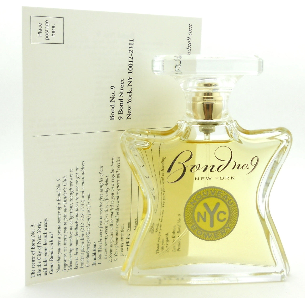 Nouveau Bowery Perfume by Bond No 9 EDP Spray 1.7 oz. Unboxed with Registration Card.