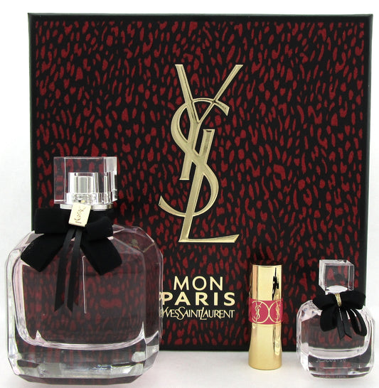 Mon Paris by Yves Saint Laurent 3.0oz EDP +7.5ml EDP +13g Lipstick. Women's SET