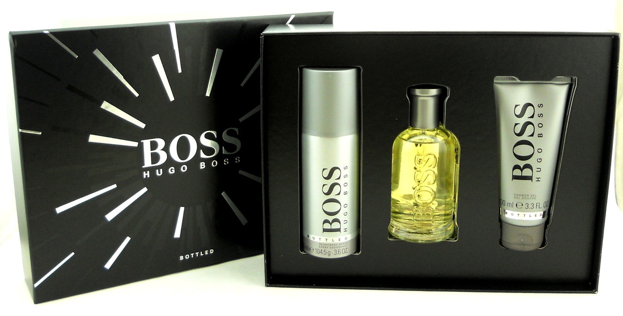 Hugo Boss Bottled Cologne 3.3 EDT Spray+Shower Gel+Deo.Spray. New Set