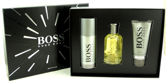 Hugo Boss Bottled Cologne 3.3 EDT Spray+Shower Gel+Deo.Spray. New Set