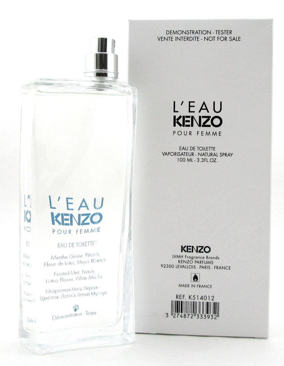 L'eau Kenzo Pour Femme Perfume by Kenzo 3.3 oz. EDT Spray Women. New Tester.