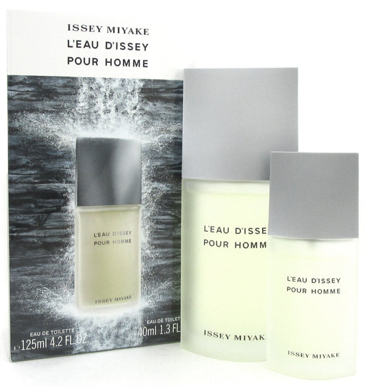 Issey Miyake L'eau D'issey Pour Homme SET:4.2oz.&1.3oz. EDT Spray.New. DAMAG.Box
