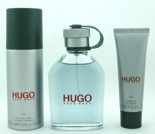 Hugo Boss Green for Men Set Includes: Eau De Toiltte Spray 125 ml./ 4.2 oz. + Deodorant Spray 150 ml. + Shower Gel + 50 ml./ 1.6 oz. Brand new.