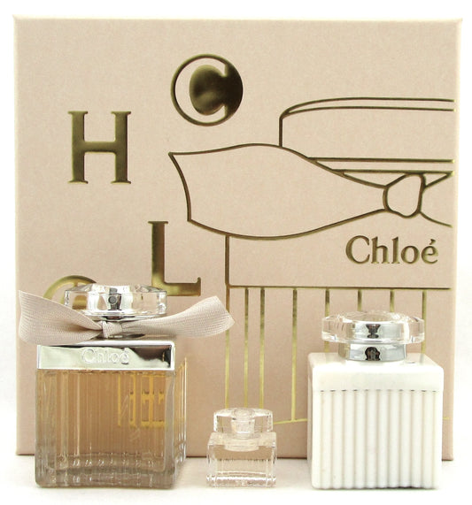 Chloe by Chloe Set: 2.5oz EDP Spray + 5ml EDP Splash Mini + 3.4oz B/L. New Set.