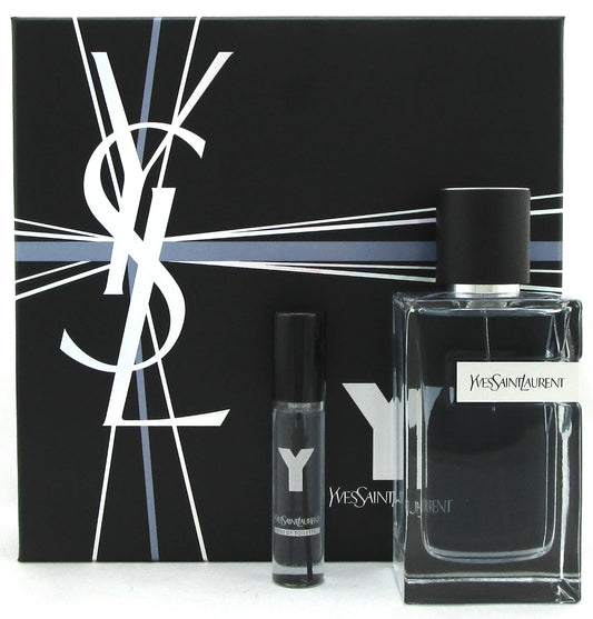 Y by Yves Saint Laurent Gift Set for Men: Eau de Toilette Spray 3.3oz +10ml. NEW