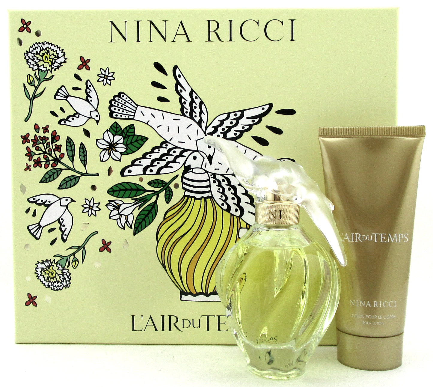 L'air Du Temps by Nina Ricci SET: 3.4 oz.EDT Spray + 3.4 oz.B/Lotion. New in Box