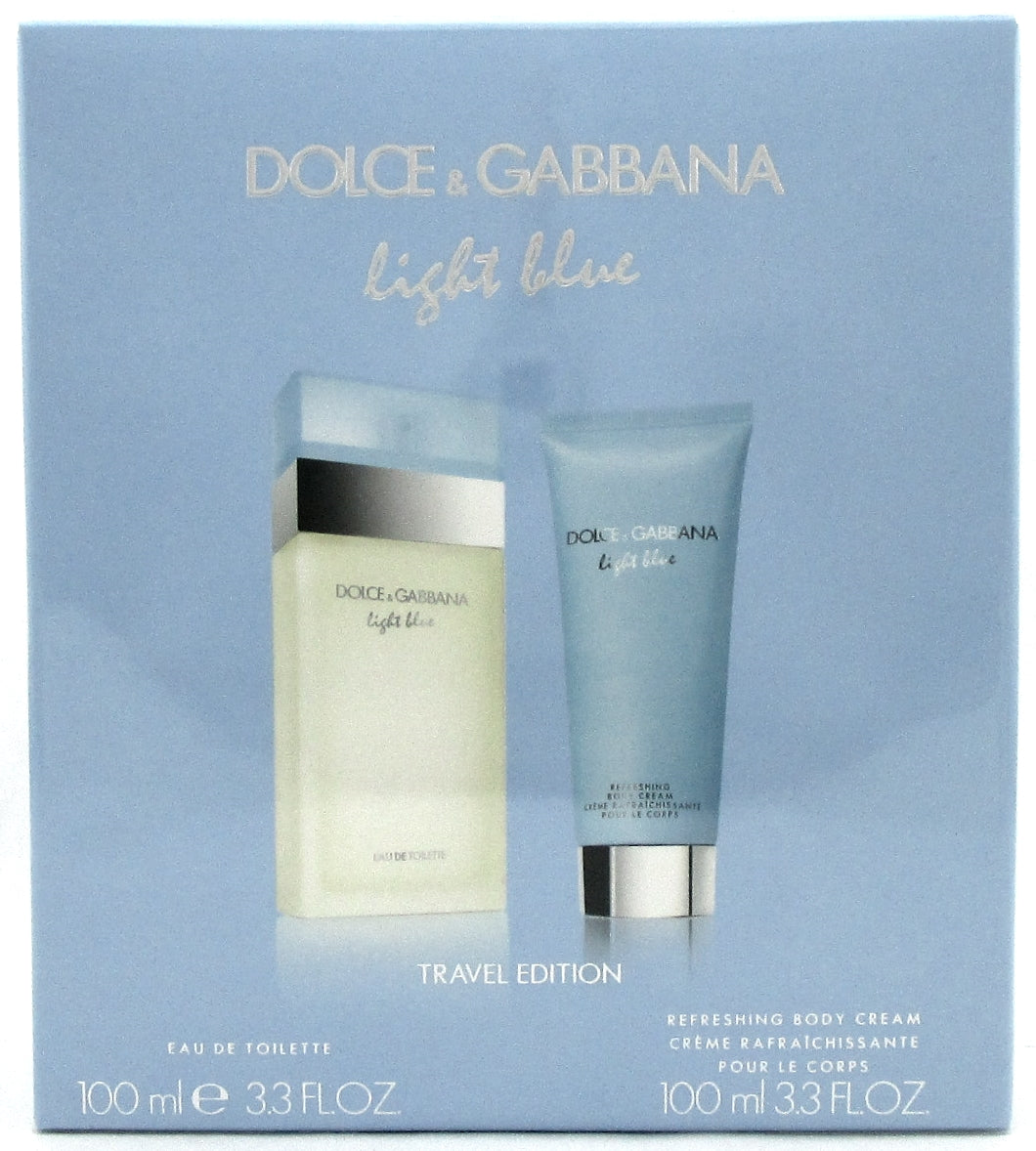 Dolce & Gabbana Light Blue 3.3oz.EDT Spray+3.3oz.B/Cream Brand New Set for Women