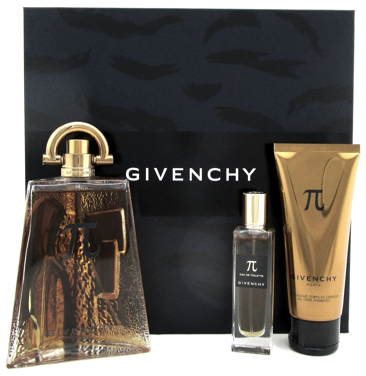 Pi by Givenchy 3Pc Gift Set for Men: 3.3 oz.&15 ml.EDT Spray+2.5 oz.Shampoo. New
