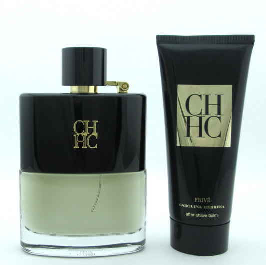 CH Men Prive by Carolina Herrera Set 3.4 oz. EDT Spray +3.4 oz. A/Shave Balm New