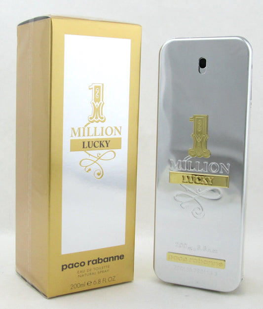 1 Million Lucky by Paco Rabanne 200 ml./ 6.8 oz. Eau de Toilette Spray for Men. New. Damaged Box
