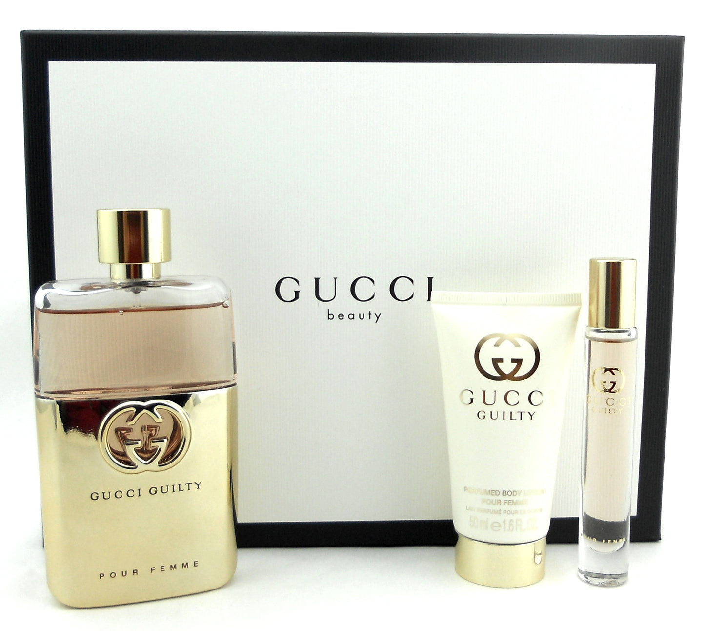 GuccI Guilty Pour Femme Perfume 3.0oz+1.6oz B/L+0.25oz.Roller Womens New Set