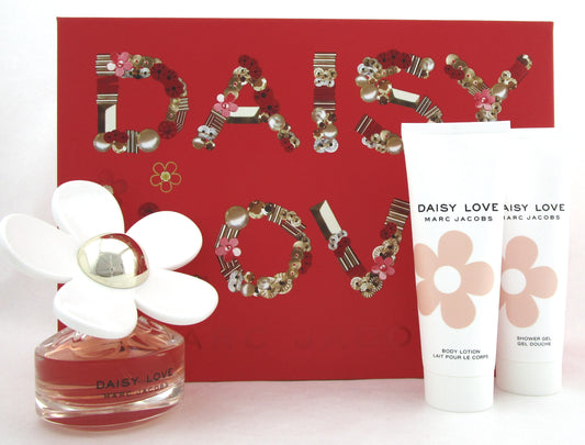 Daisy LOVE by Marc Jacobs Set for Women:1.7oz.EDT Spray+2.5oz.B/L+2.5oz.Sh/Gel