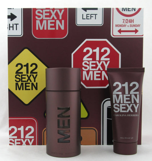 212 SEXY MEN Cologne by Carolina Set 3.4 oz. EDT Spray for Men+Shower Gel 3.4 oz